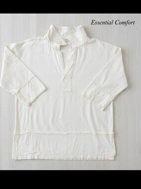 Anthropologie Tiny Ivory Cotton Blend Mock Neck Pullover Top | Size Medium